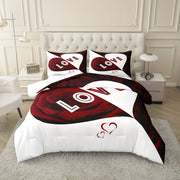Soft Cozy Love Heart Duvet Cover Set with Zipper Closure and Pillowcases for All Seasons