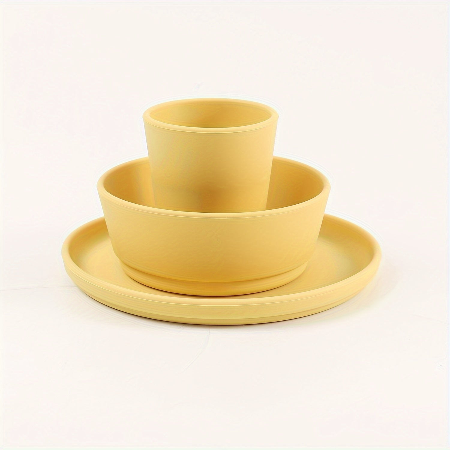 Juego de alimentación de silicona para niños, platos, cuencos y tazas reutilizables, libre de BPA, duradero