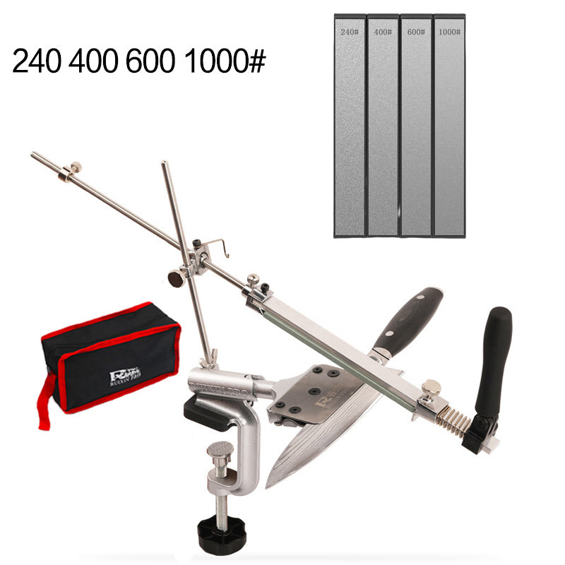 Aluminum alloy knife sharpener 360-degree flip diamond petroleum stones kitchen tool