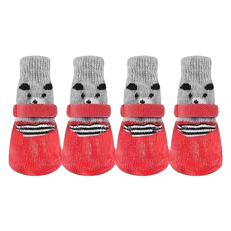 Waterproof Dog Socks with Anti-Slip Rubber Sole Adjustable Strap for All Sizes Durable Polyester Outdoor Use