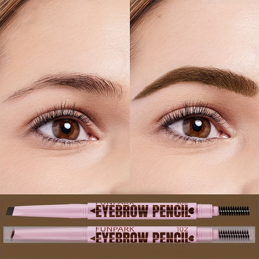 Double-Ended Waterproof Eyebrow Pencil with Powder and Dye in Dark Brown Light Brown Taupe Black