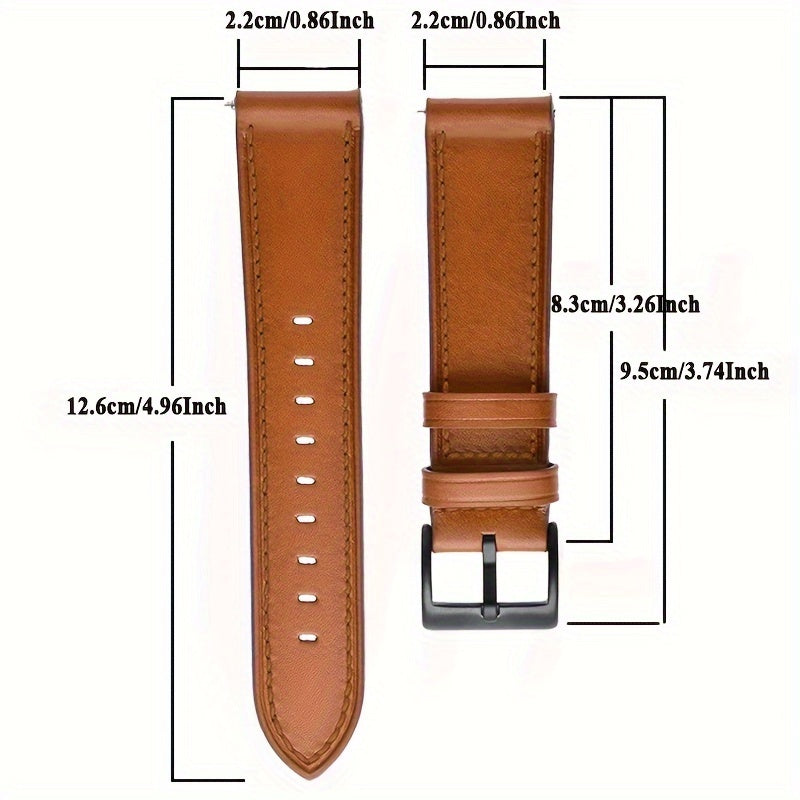 22mm Water-Resistant Synthetic Leather Smartwatch Band Unisex Compatible with GTR GTS Venu