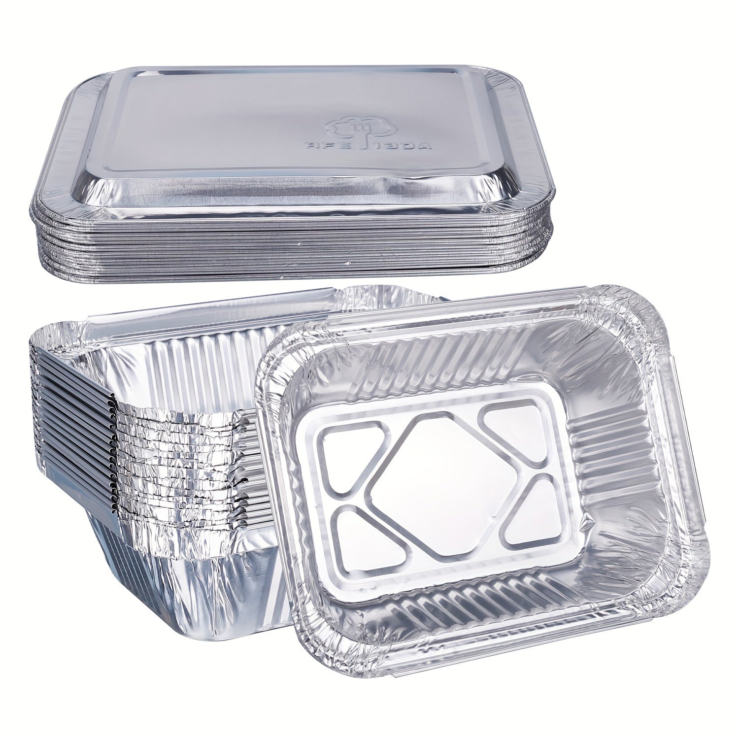 Pack of 20/50 Aluminum Foil Lunch Boxes Leak-proof Eco-friendly Disposable Food Containers for Takeaway and Picnics