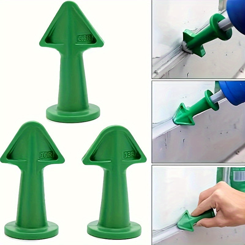 3pcs Green Plastic Grout Sealant Nozzles for Tile Joints and Floor Cleaning