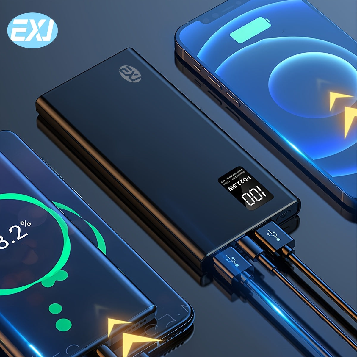 20000mAh Portable Power Bank with 22.5W Fast Charging, Dual USB-C QC PD, LED Display