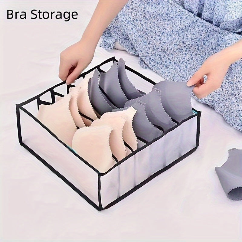 Cotton Blend Storage Boxes for Socks Bras Underwear Drawer Organizer