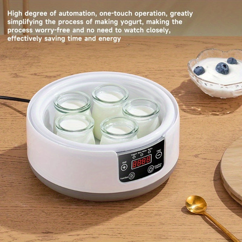 1.2L Elektr Probiotik Yogurt Natto Tayyorlash Mashinasi LED displey 304 po'lat