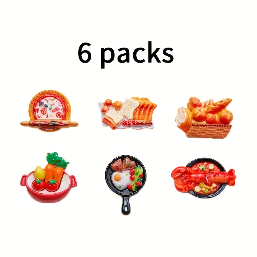 6-Pack Miniature Resin Food Kitchen Decor Handles for DIY Crafts