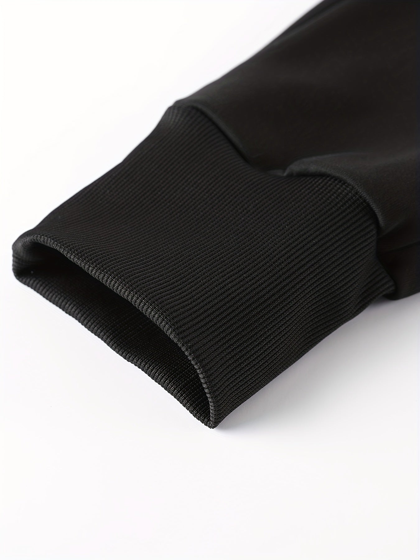 Men's Solid Polyester Band Collar Jacket and Slim Fit Joggers Set for Casual Spring Fall