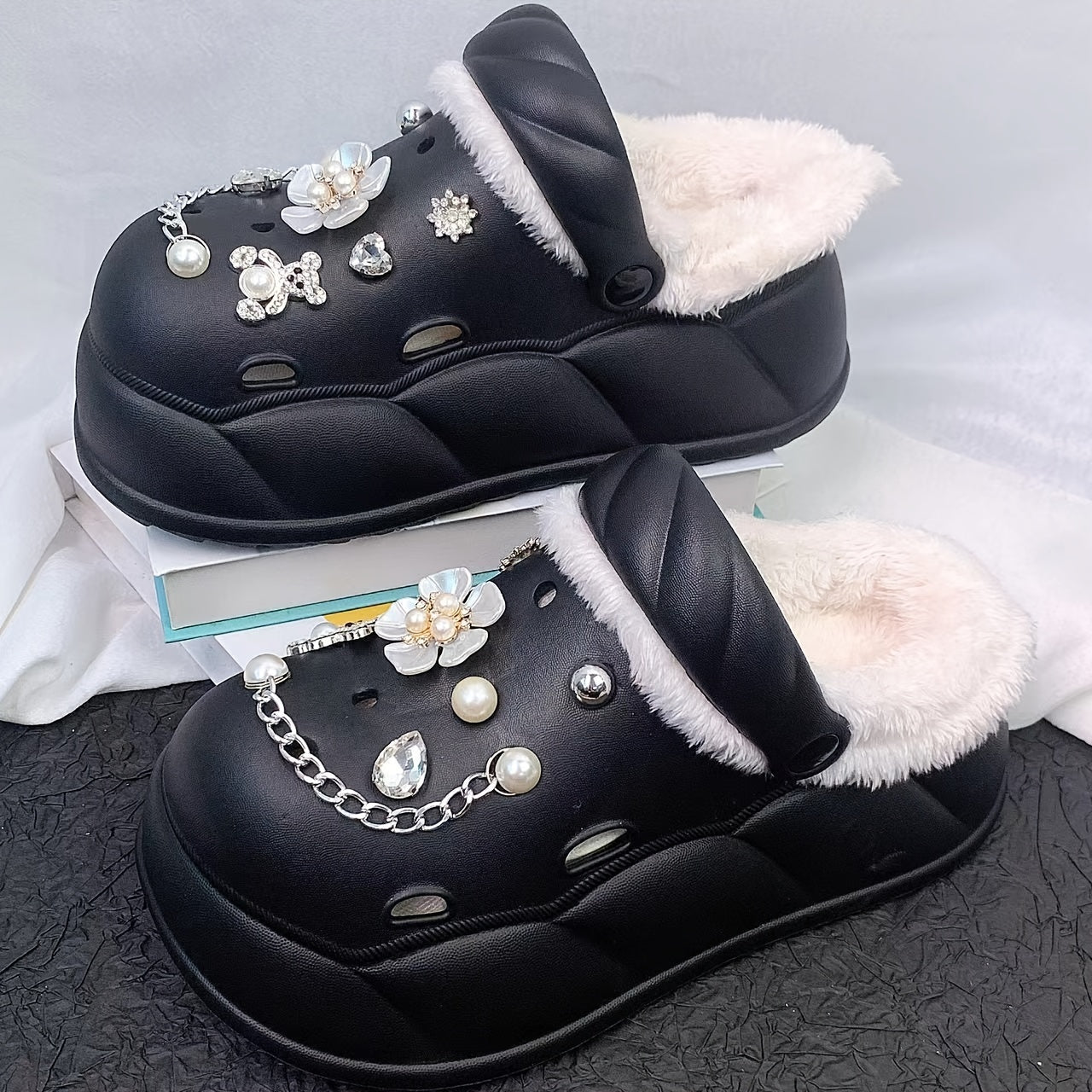 Women Thick-Soled EVA Slippers for Home Outdoor Beach with Accessories