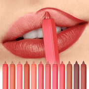 Women Lip Liner Pen Set 12 Colors Waterproof Long-Lasting Non-Fade