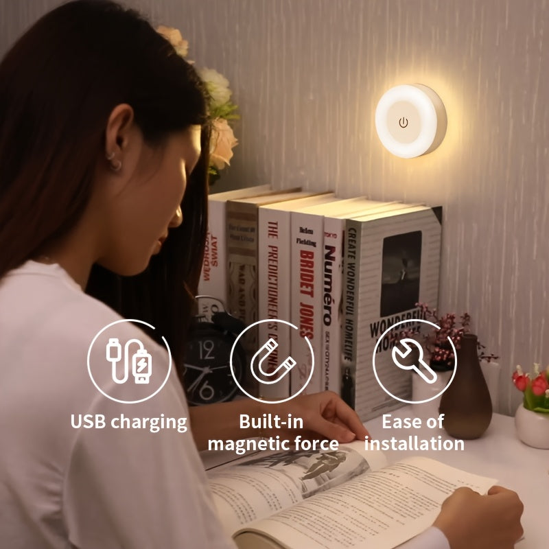 Luz de armario LED con colores ajustables, regulable, recargable por USB, magnética y de montaje en pared