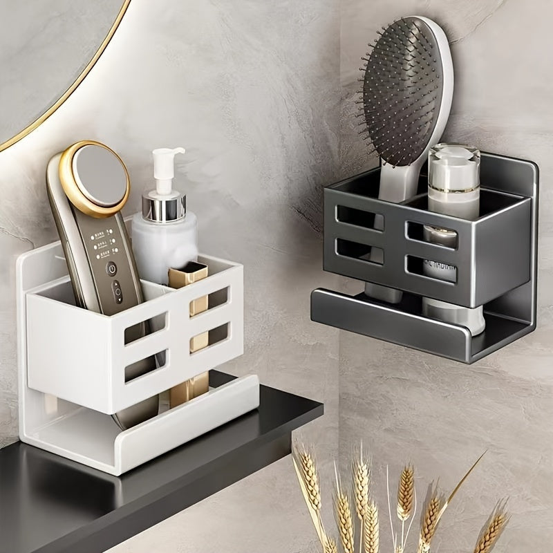 Plastic Wall-Mounted Cosmetic Storage Rack Large Capacity Easy Installation Bathroom