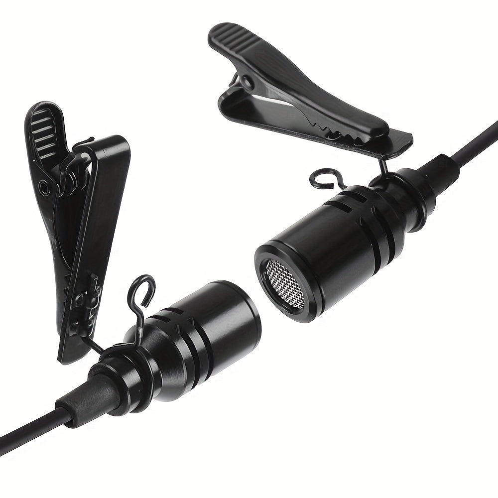 Micrófono de solapa con conector de 3.5mm para PC, portátil, DSLR, grabación de voz, entrevistas, podcasts