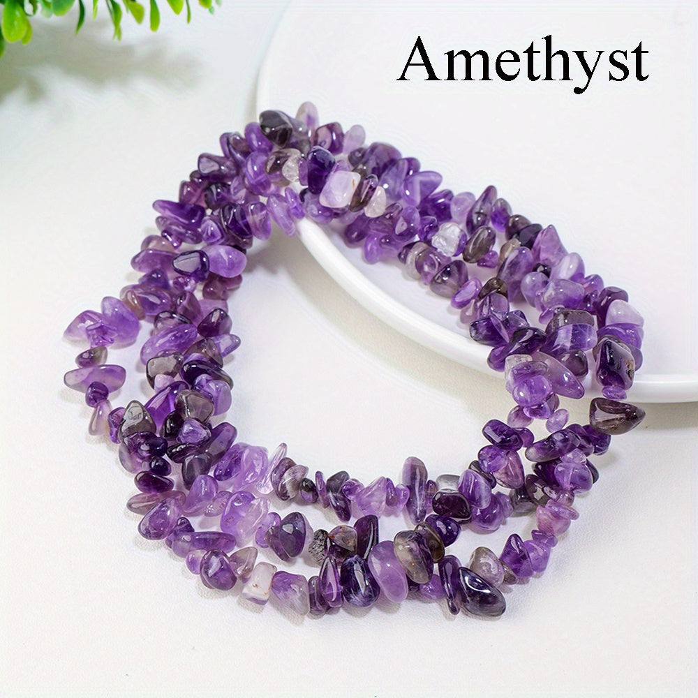 Cuentas de grava de cristal natural de 80cm para hacer joyería DIY, chips de piedras preciosas sueltas