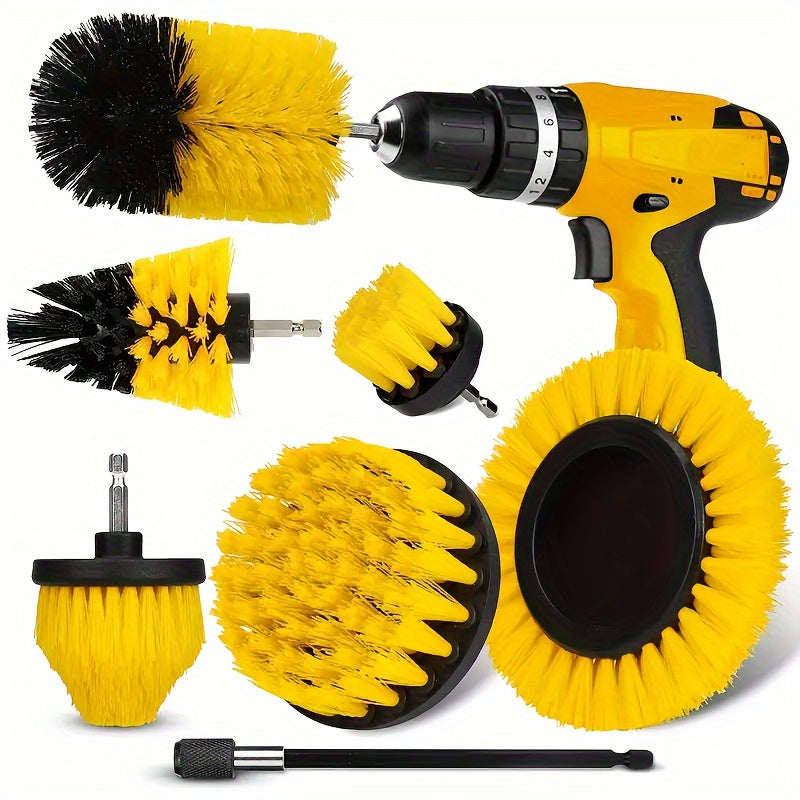 3/7pcs Drill Brush Set for Cleaning Kitchen Bathroom Car Tightly Spaced Surfaces