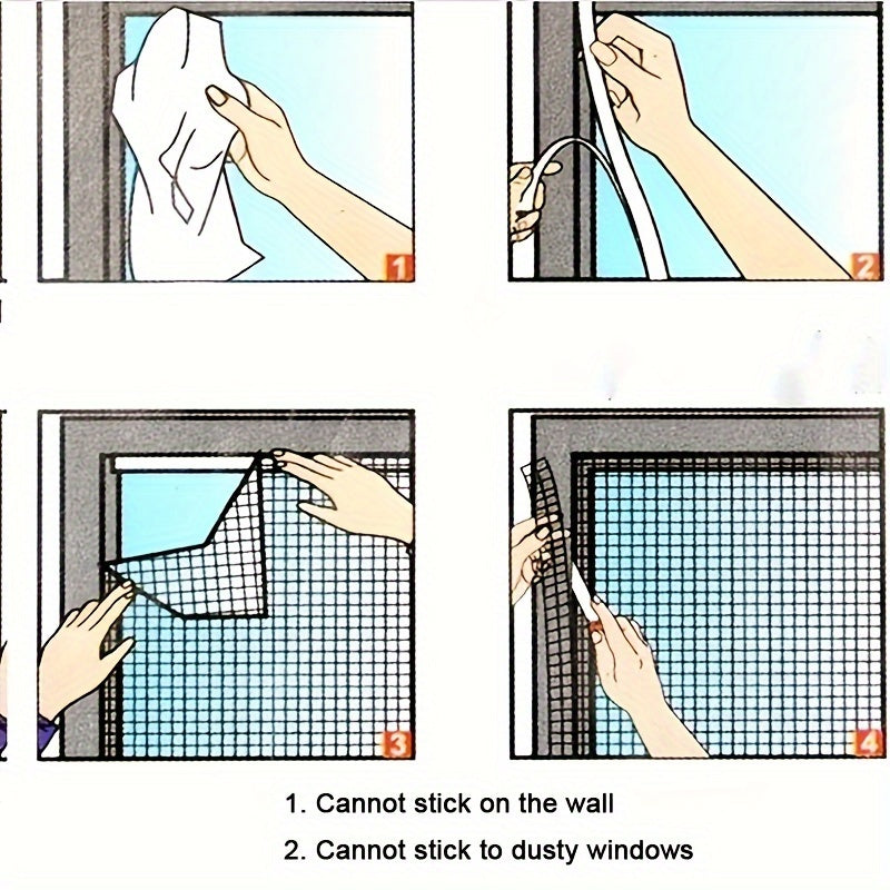 Adjustable Anti-Mosquito Window Screen Netting with Hook and Loop Tape