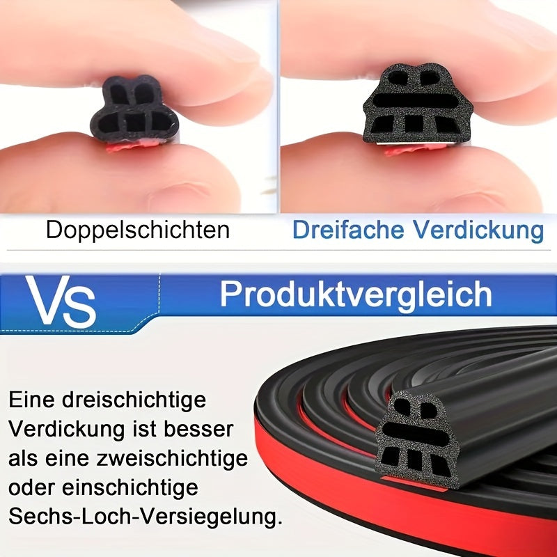 Automotive Rubber Weather Stripping Seal Door Edge Protector 10M Self-Adhesive