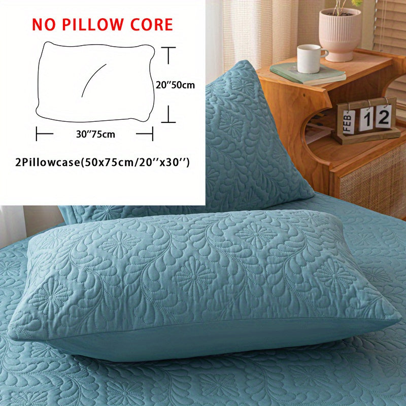 Set of 2 Waterproof Mattress Protector Pillowcases 3D Air Bamboo Breathable Soft