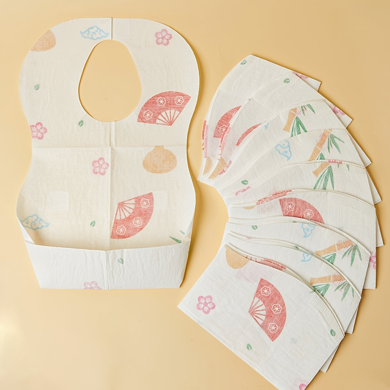 Set of 10 Waterproof Disposable Baby Bibs for Travel and Feeding