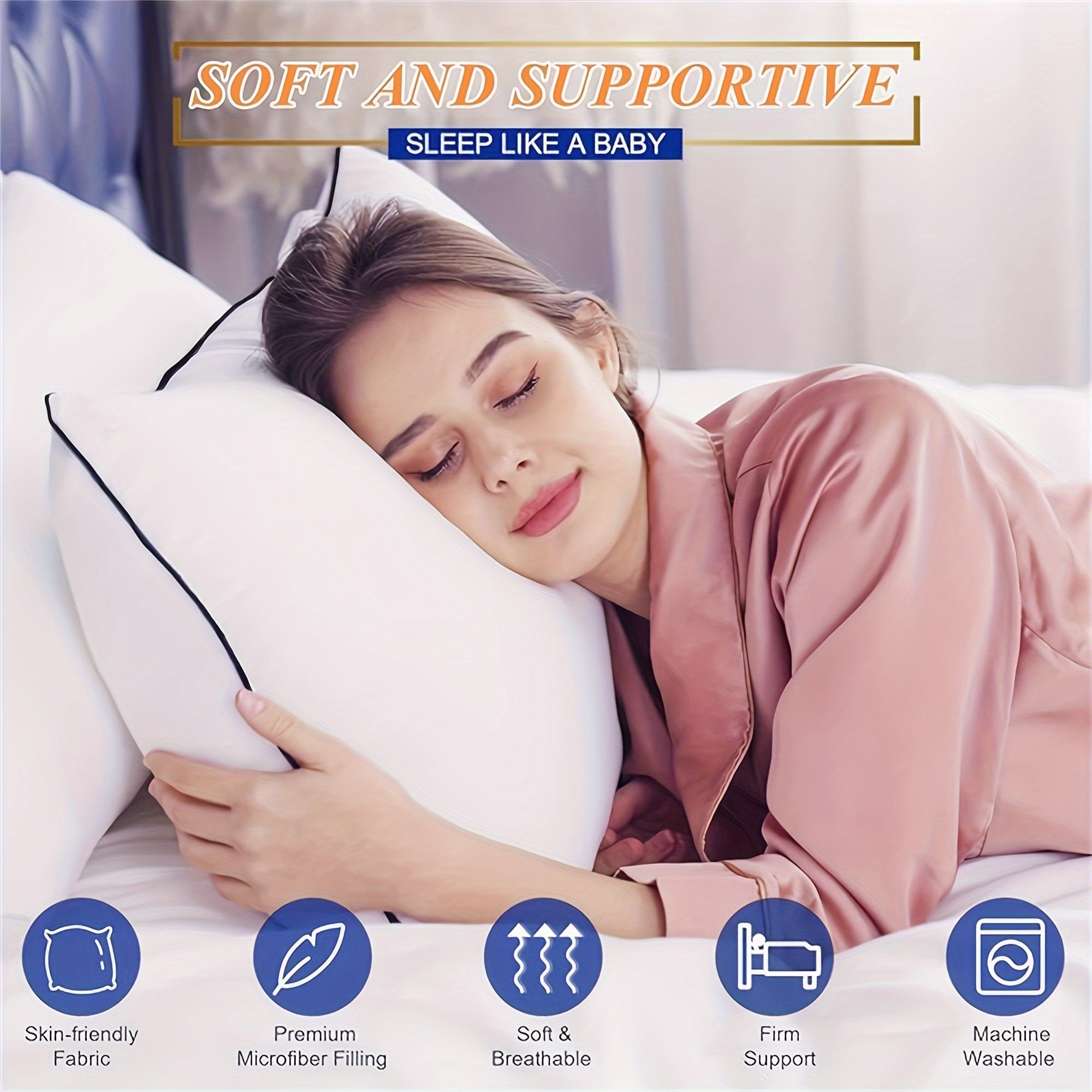 Luxury Cooling Pillow 45x71 cm Soft Velvet Fill for Back Side Belly Sleepers