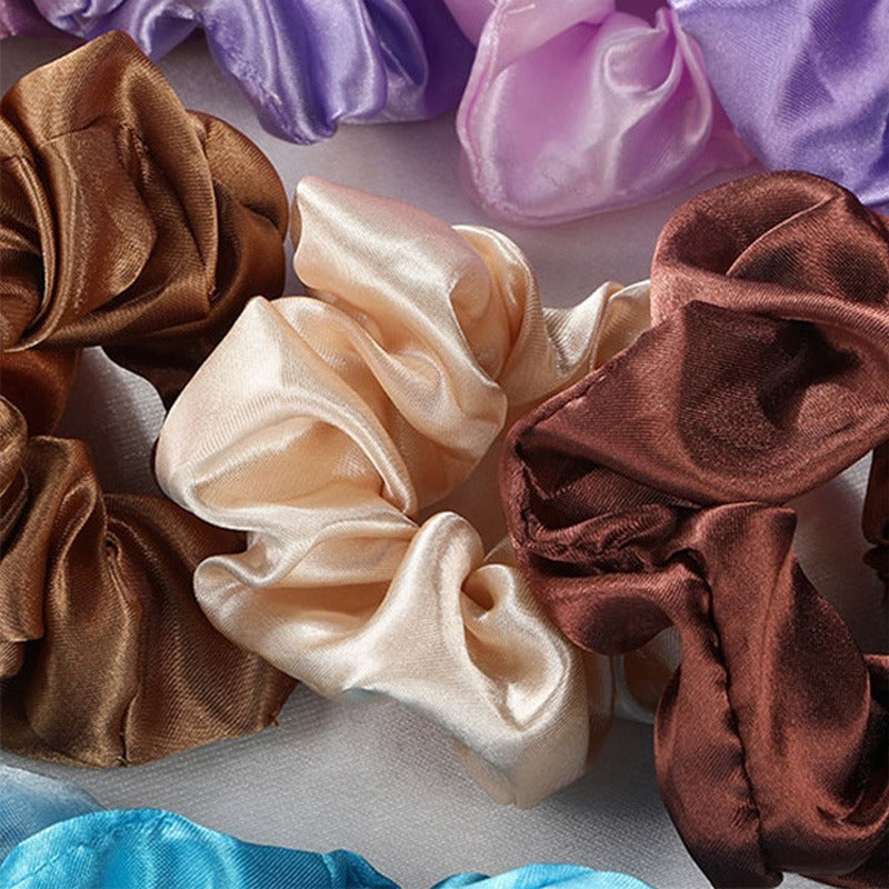 Set of 45/55/60 Satin Imitation Silk Hair Scrunchies for Women and Curly Hair