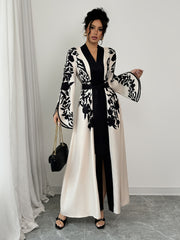 Women's Fall Peplum Dress with Floral Print V-Neck Woven Polyester Elastane