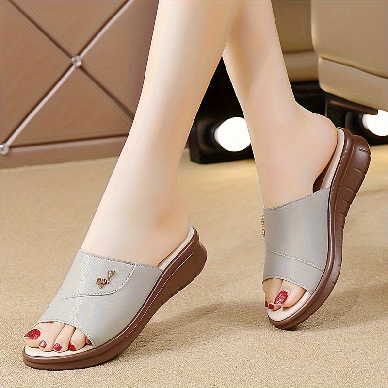 Women's Slip-On Sandals Open-Toe Non-Slip Casual Shoes for Indoor Outdoor