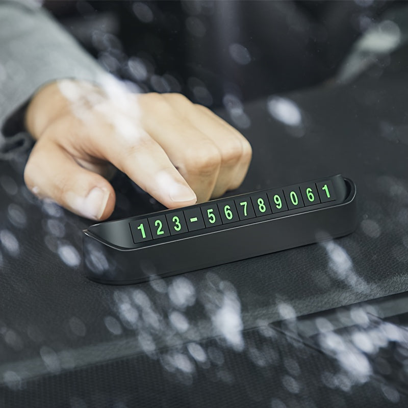 Durable PP Material Luminous Car Dashboard Phone Number Plate Universal Fit