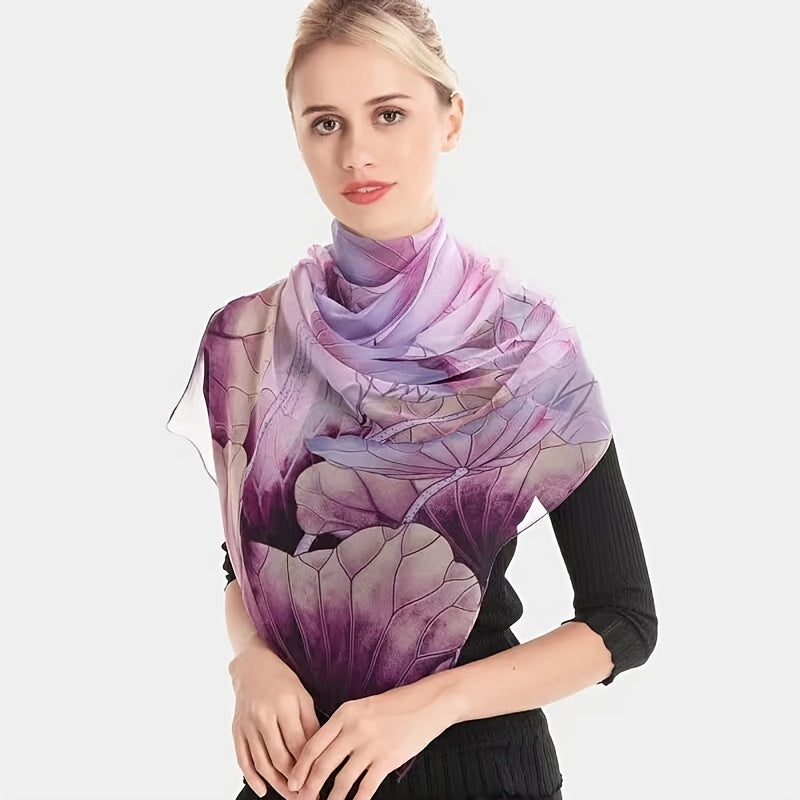Women’s Printed Chiffon Scarf Soft Breathable Travel Shawl