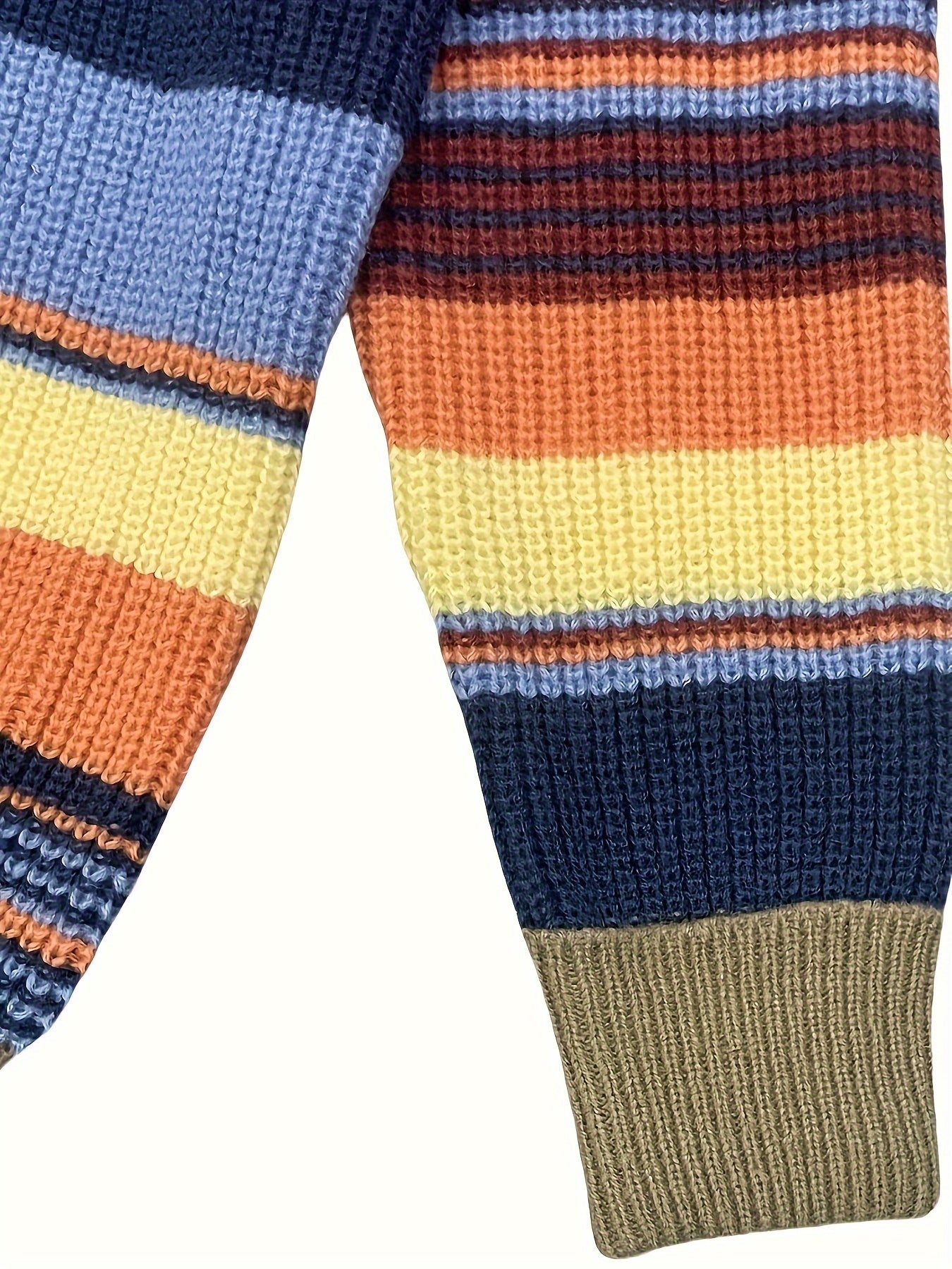 Barcha mavsumlar uchun erkaklar uchun katta o'lchamdagi kontrast rangli trikotaj kardigan.