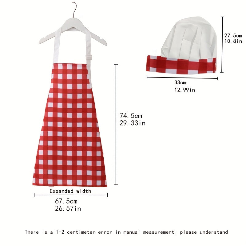 Uniseks oshpaz aproni va shlyapa to'plami Polyester sozlanadigan bo'yin pishirish, pishirish, ish kiyimlari