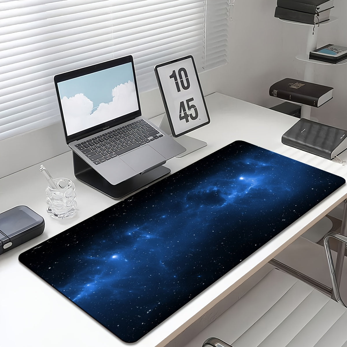 Alfombrilla de ratón de gran tamaño con cielo estrellado, antideslizante, de poliéster, para juegos, oficina, estudio, extra grande