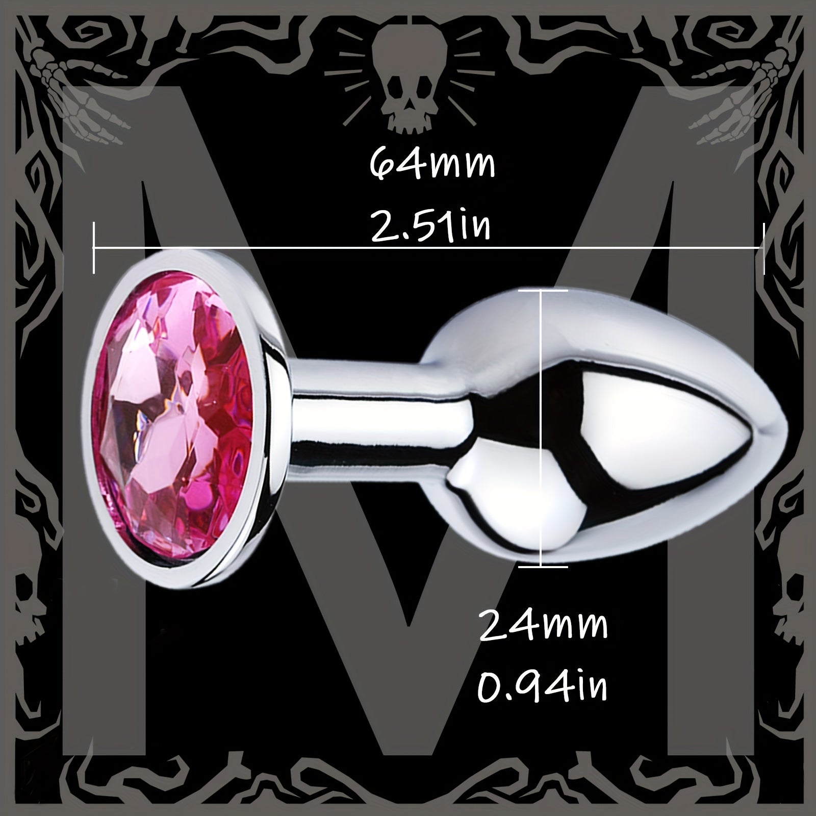Adult Female Male Couple Stainless Steel Anal Plug with Rose Gem Beads