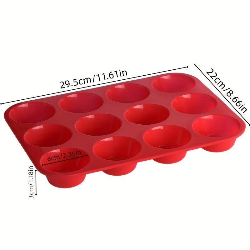 Silicone Muffin Pan 12-Cavity Non-Stick Baking Pan for Cupcakes Pudding