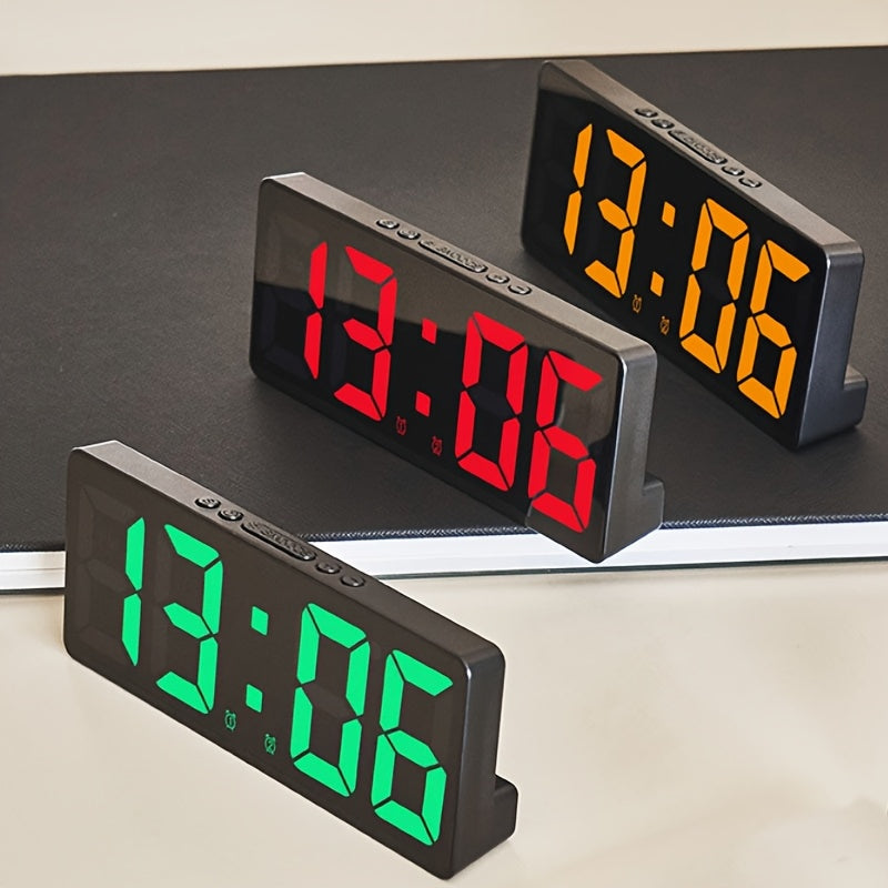 Digital LED Alarm Clock with Temperature Display 12/24 Hour Snooze USB or AAA Power for Bedroom Living Room