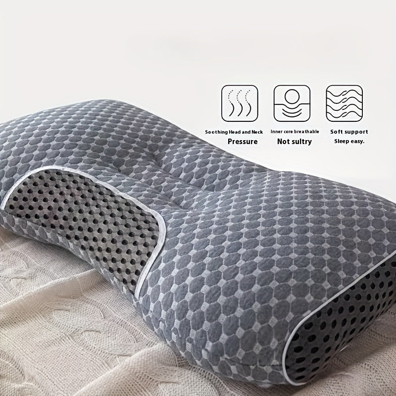 Cervical Pillow Set for All Sleep Positions Breathable Pillowcase Medium Soft Polyester Fill 1000g or 2000g