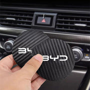 2pcs Car Carbon Fiber PU Cup Coaster Anti-Slip Durable Interior Accessory