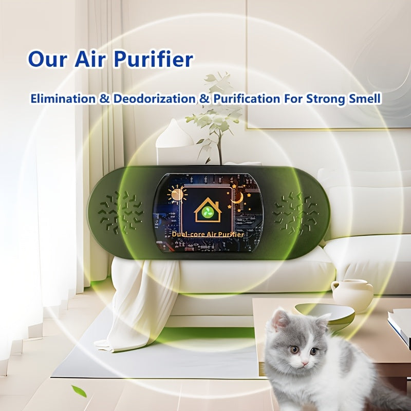 Dual-Core Pet Odor Eliminator Air Purifier USB Powered Quiet Wall-Mount
