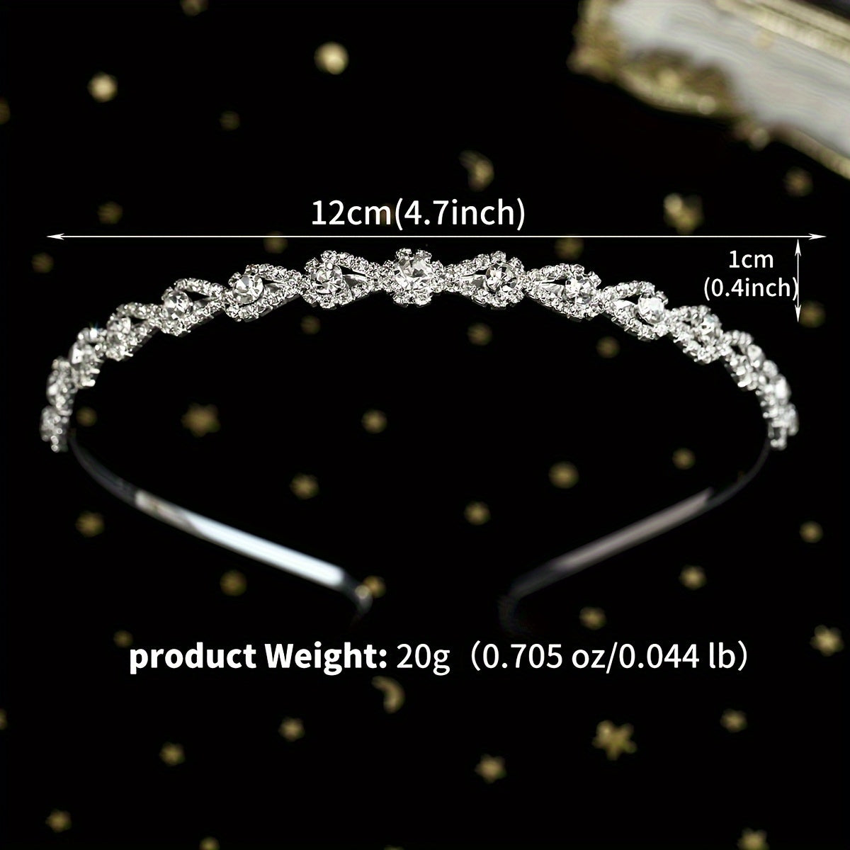 Ayollar uchun vintage ilhomlangan rhinestone boshband, to'y va rasmiy soch aksessuari