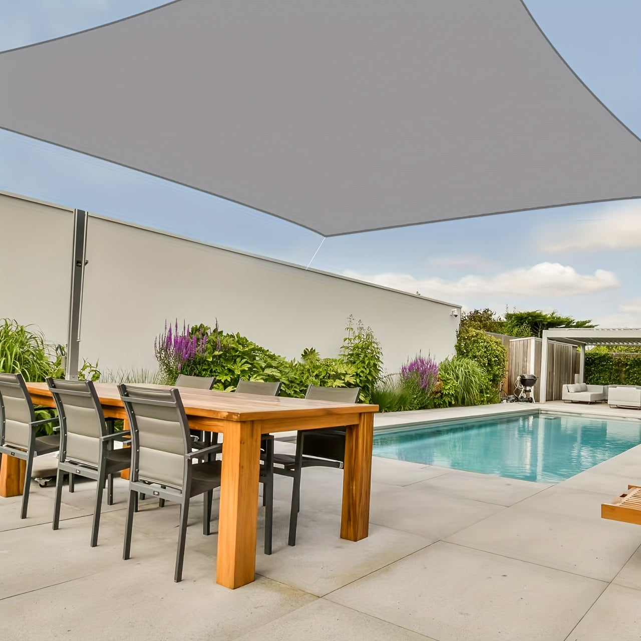 Sunshade Canopy for Indoor Parties with Four-Sided Awning Polyester Champagne