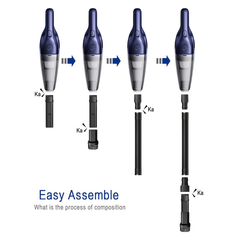 Uy, avtomobil va ofisda foydalanish uchun kuchli so'rish quvvatiga ega portativ simsiz changyutgich. USB orqali zaryadlanadigan batareya va tozalash uchun bir nechta aksessuarlar bilan birga keladi.