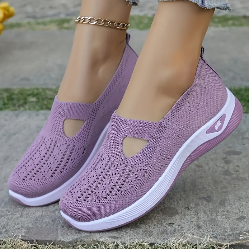 Women’s Breathable Canvas Open-Toe Walking Shoes Lightweight Flat Sneakers