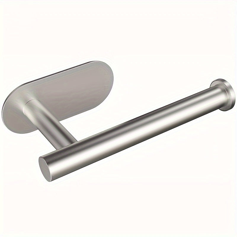 Black Stainless Steel No-Drill Toilet Paper Holder for Bathroom Kitchen