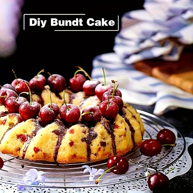 Silicone Bundt Cake Pans Set Nonstick Oven-Safe with Fluted Crown Designs