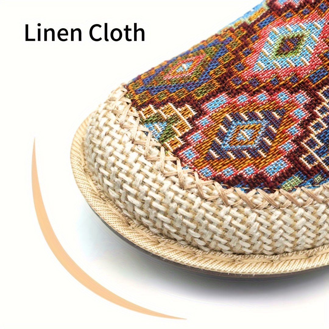 Women's Colorful Geometric Print Casual Slip-On Mules Lightweight Shoes