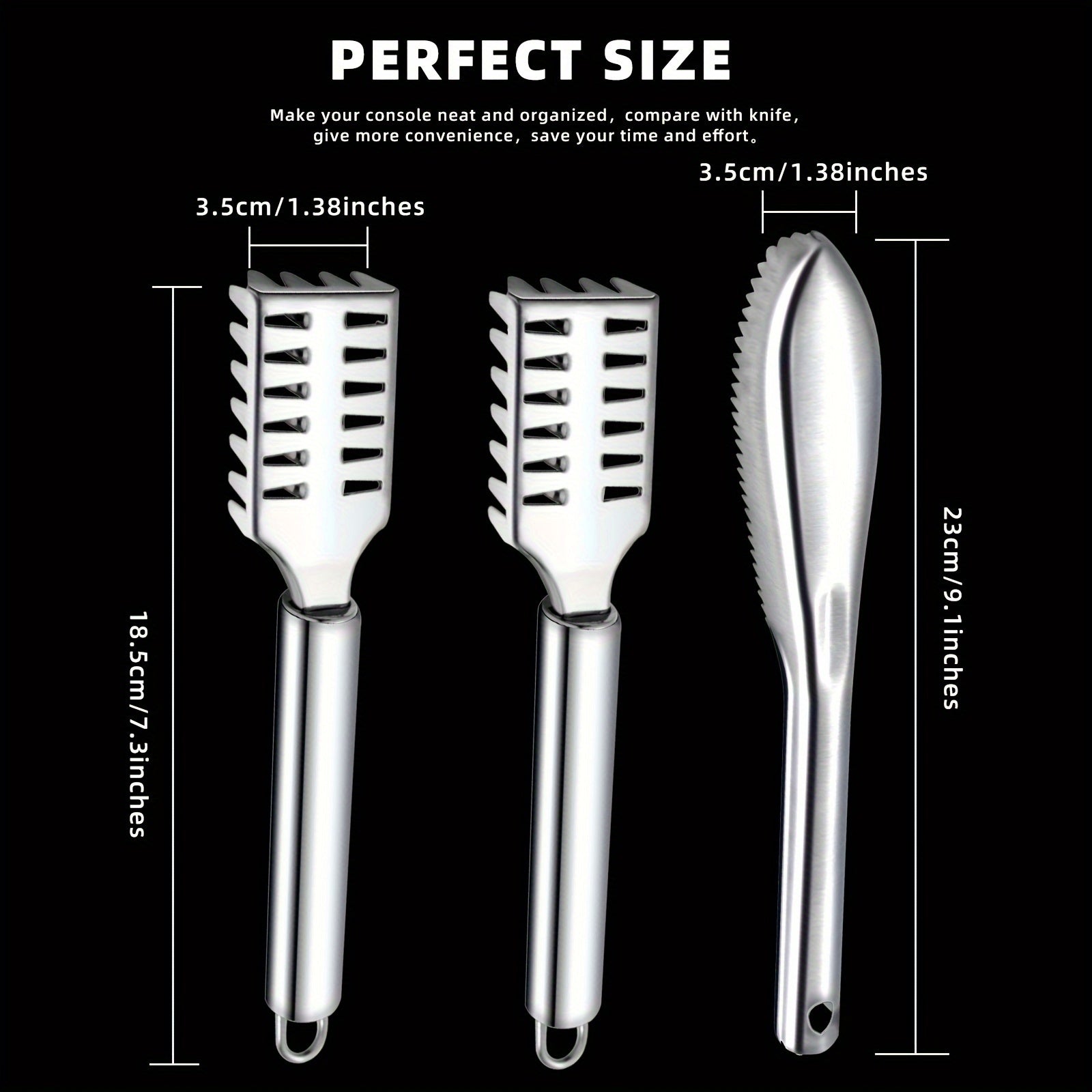 Set of 3 Stainless Steel Fish Scalers with Ergonomic Grip for Fast Scale Removal