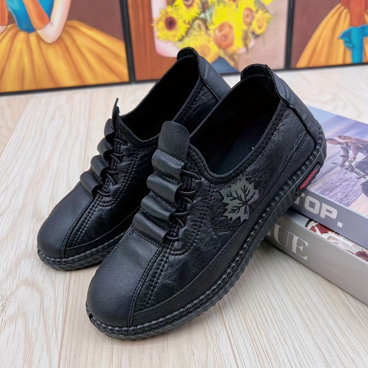 Women's Casual Slip-On Embroidered Flower Shoes with Soft Sole