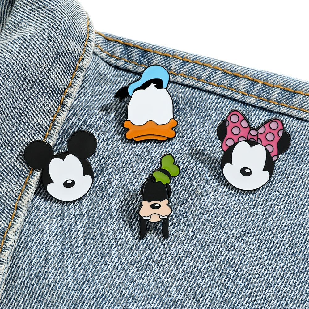 Set of 5 Cartoon Enamel Brooch Pins for Clothes and Bags Irregular Shapes