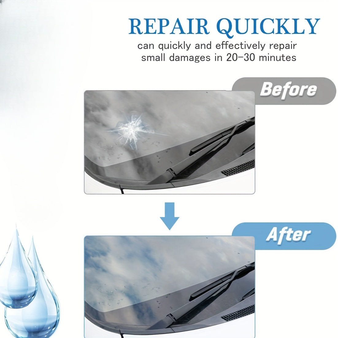 Windshield Repair Kit Nanofluid Technology for Chips and Cracks Automotive Glass Repair
